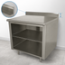 Thumbnail image #4 for Advance Tabco 60-Inch x 36-Inch Open Front Cabinet Work Table with Mid-Shelf, 14 Gauge 304 Stainless Steel Top and 5-Inch Backsplash