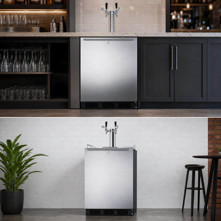 Product image #5 for Summit Commercial ADA-Compliant Dual-Tap Kegerator, Built-In/Freestanding, 5.5 Cu. Ft., 2 1/6-Barrel Keg Capacity