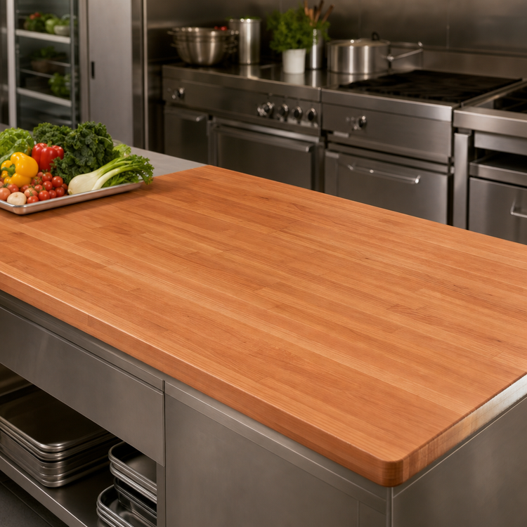 Product image #4 for Boos Block American Cherry Blended Edge Grain Wood Kitchen Countertop, 72 x 38 x 1-1/2 Inches, Varnique Finish