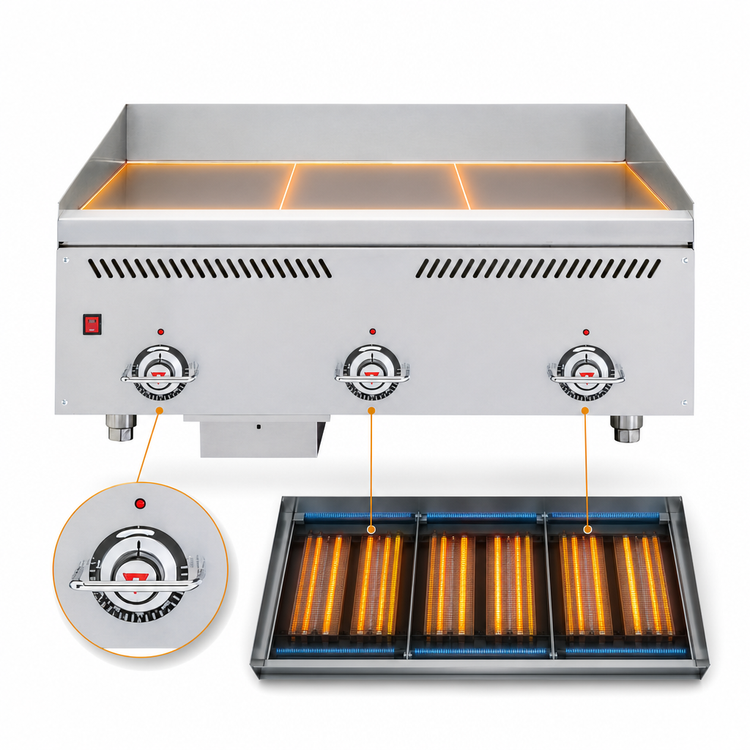 Product image #5 for Vulcan VCCG60-IS Heavy Duty Countertop Gas Griddle with IRX Infrared Burners, 60-Inch x 24-Inch