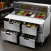Thumbnail image #5 for Beverage-Air SPED48HC-18M-4 48-Inch Two-Section Mega Top Refrigerated Prep Table with 4 Drawers