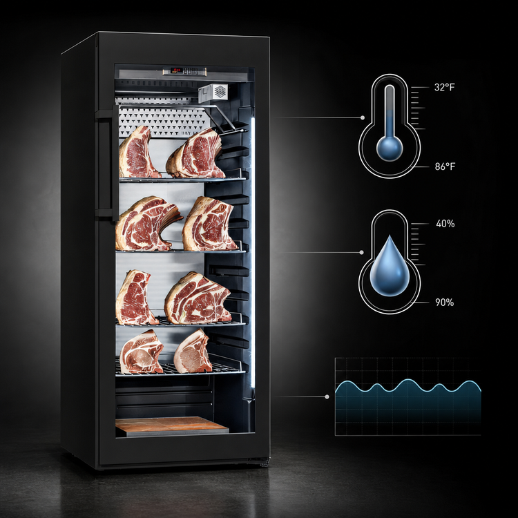 Product image #5 for DRY AGER UX 1500 PRO S Black Reach-In Single-Section SmartAging Dry Aging Cabinet, 17.0 Cu. Ft., 220 lb Capacity
