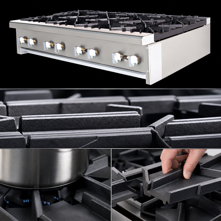 Product image #4 for Bake Tech Innovation Radiance TAHP-48-8 48-Inch Countertop Gas Hot Plate with 8 Burners