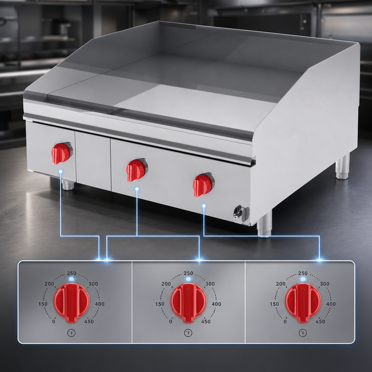 Product image #5 for Lang LG Series 72-Inch Extended-Depth Electric Countertop Griddle with Chrome Plate and Solid-State Controls