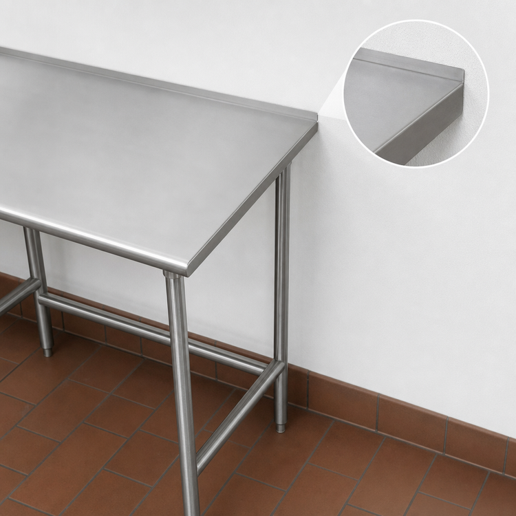 Product image #4 for Advance Tabco 84" x 30" 16 Gauge 304 Stainless Steel Work Table with Rear Upturn