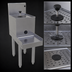 Thumbnail image #4 for Glastender Freestanding Stainless Steel Drainboard Blender Station with Push-Down Rinser Faucet, 12 Inch x 24 Inch