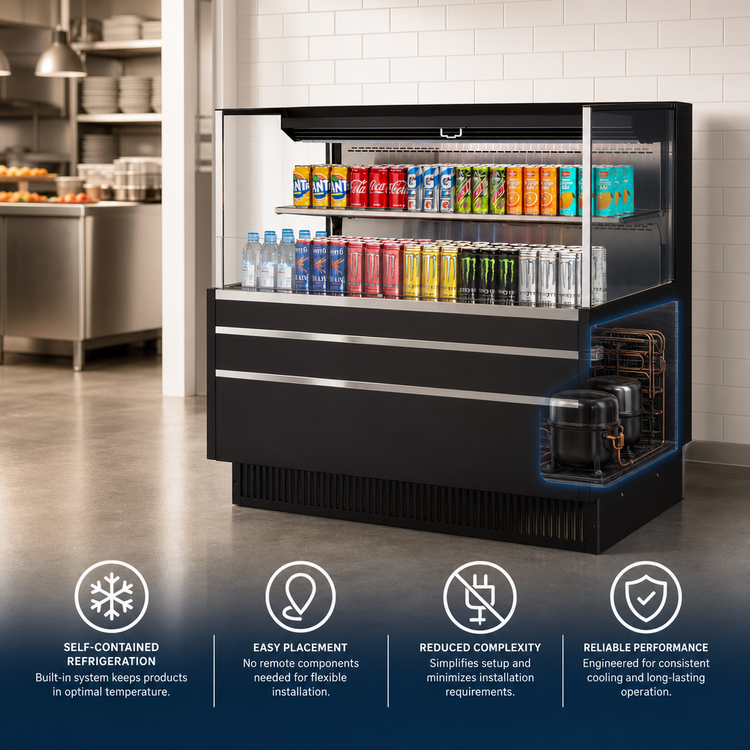 Product image #5 for Turbo Air Low-Profile Horizontal Open Display Merchandiser, 46-3/4 Inch W, 10.2 Cu. Ft., Self-Contained Refrigeration