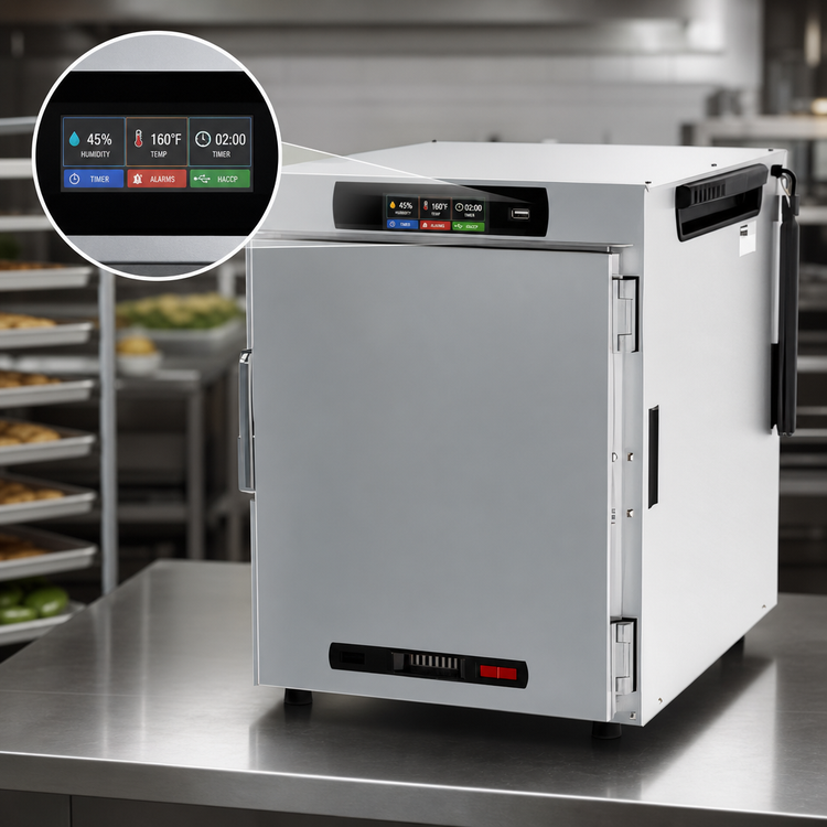 Product image #4 for Metro HotBlox Wide 8-Pan Pass-Thru Insulated Holding Cabinet, Digital Touchscreen, Solid Doors, Countertop/Stacking
