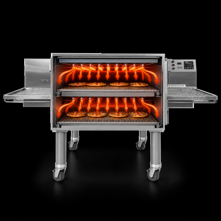 Product image #4 for Middleby Marshall PS638E-2 Double Deck Electric Impingement Plus Conveyor Oven