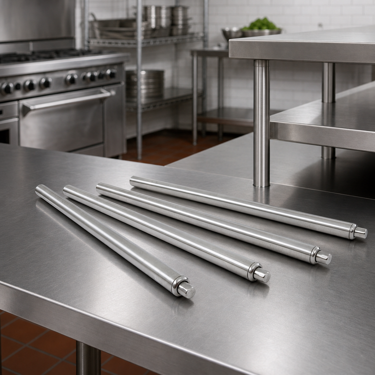 Product image #5 for John Boos Stainless Steel Support Legs with Adjustable Bullet Feet, 1-5/8-Inch Diameter, Set of 4