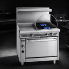 Thumbnail image #4 for Imperial (Middleby) Spec Series IHR-G24-2-M 36-Inch Modular Countertop Gas Range with 24-Inch Griddle and 2 Open Burners