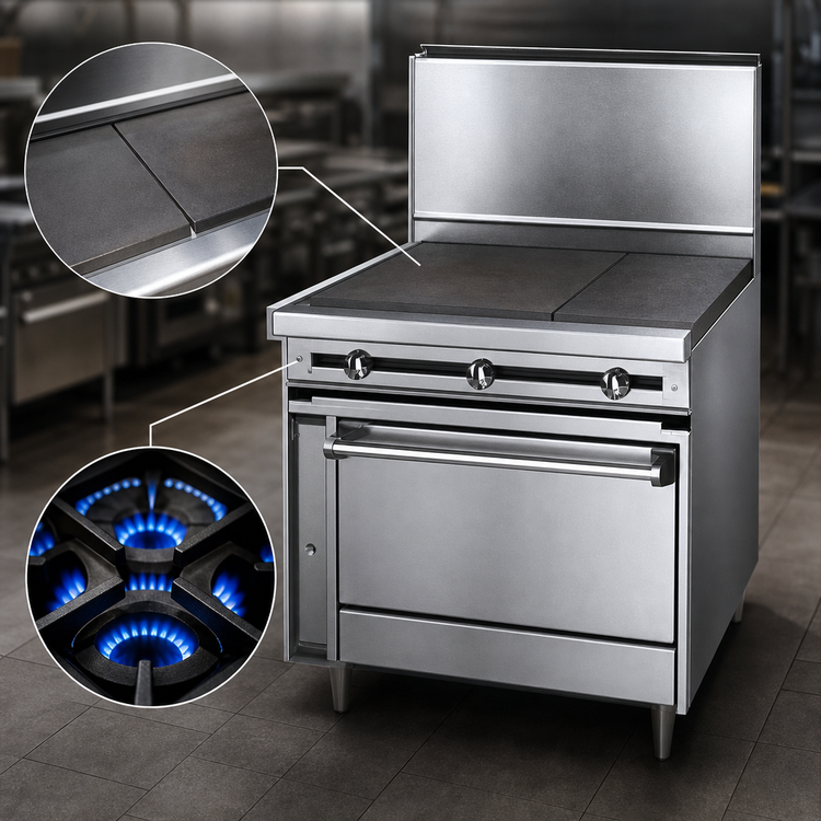 Product image #4 for Jade Range Titan JTRH-2HT-36C 36 Inch Gas Heavy Duty Hot Top Range with Convection Oven