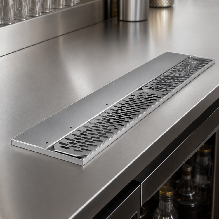Product image #4 for Glastender DR-12R 12-Inch Stainless Steel Underbar Mount Drink Rail, Right Drain