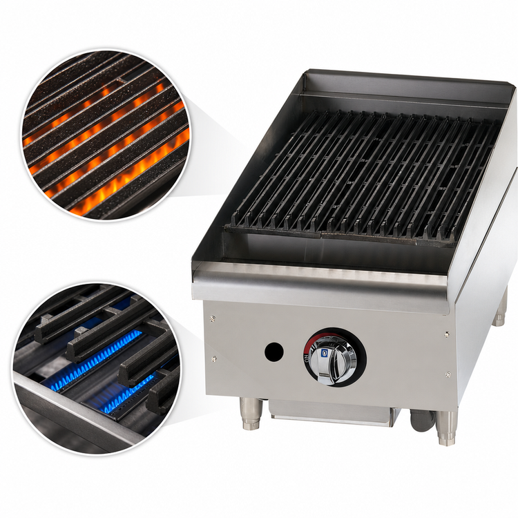 Product image #4 for Star-Max 15-Inch Countertop Lava Rock Gas Charbroiler, 40,000 BTU