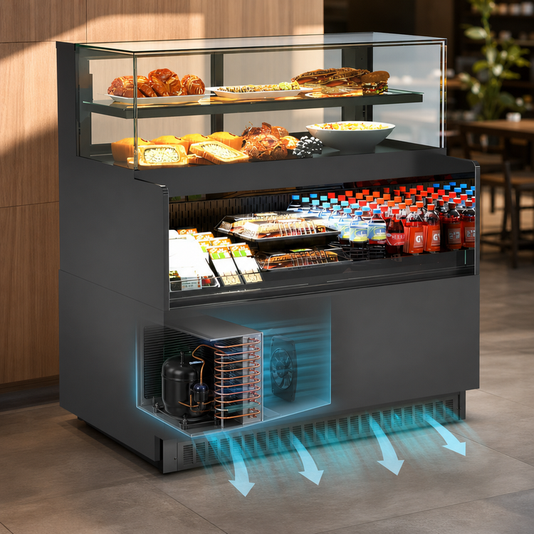 Product image #4 for Reveal Combination Convertible Service Above Refrigerated Self-Service Case, 47-3/4 Inch, Freestanding, Self-Contained