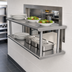 Thumbnail image #4 for Wall-Mounted Double-Tier Pass-Thru Shelf, 84 x 18 Inches, Stainless Steel