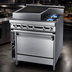 Thumbnail image #4 for Titan JTRH-18B-2-36C 36 Inch Heavy Duty Gas Range with 2 Open Burners, 18 Inch Charbroiler, and Convection Oven