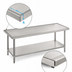 Thumbnail image #4 for Advance Tabco 108-Inch x 48-Inch 14-Gauge 304 Stainless Steel Work Table with No-Drip Edge and Galvanized Undershelf