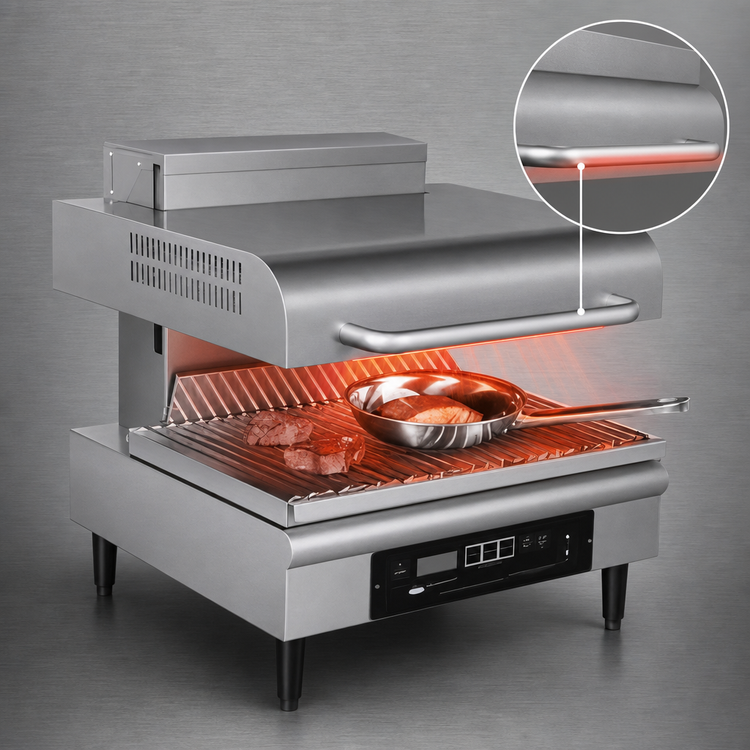 Product image #4 for Hatco SAL-1-240 Countertop Electric Salamander Broiler with Adjustable Hood, Flat Touch Controls, 240V