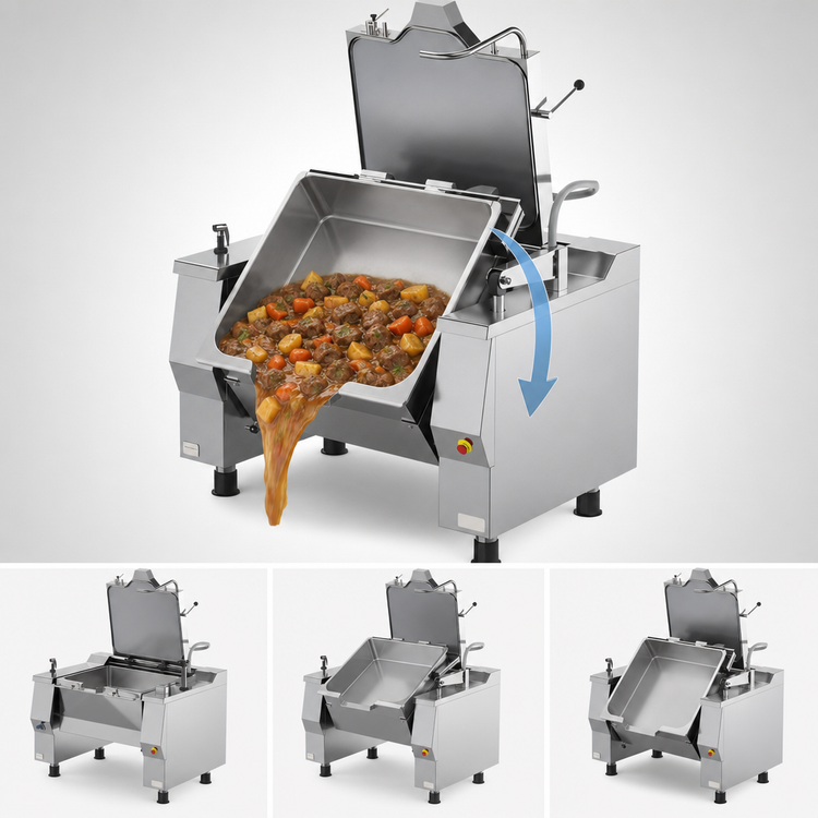 Product image #4 for Betterpan UDBRG029ACV1 29 Gallon Gas Tilting Skillet Pressure Braising Pan