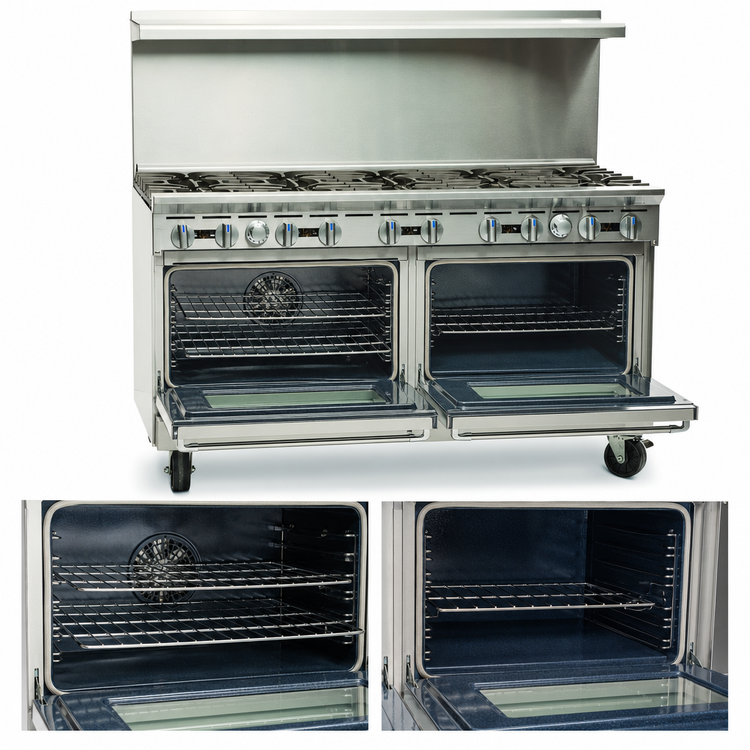 Product image #4 for Imperial Pro Series 60-Inch Gas Restaurant Range with 10 Open Burners, Convection Oven and Standard Oven