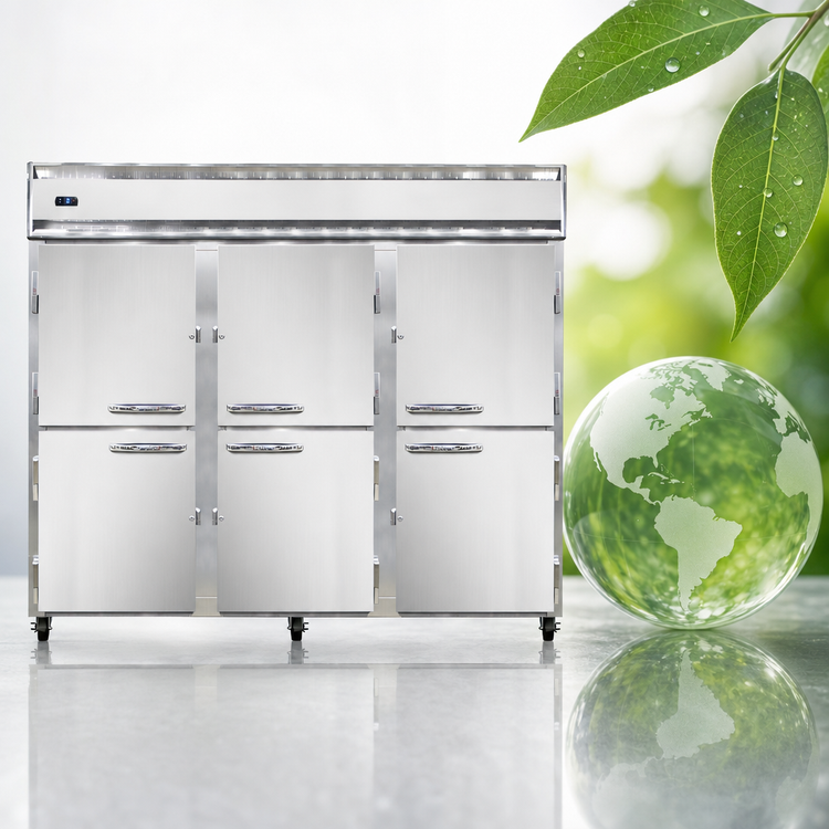 Product image #4 for Continental Refrigerator 3FESNSAHD Three-Section Extra-Wide Shallow Depth Reach-In Freezer with Half Doors