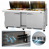 Thumbnail image #4 for Turbo Air PRO Series 72-5/8-Inch Front-Breathing Mega Top Sandwich/Salad Prep Table, 2-Section, 30-Pan, Stainless Steel