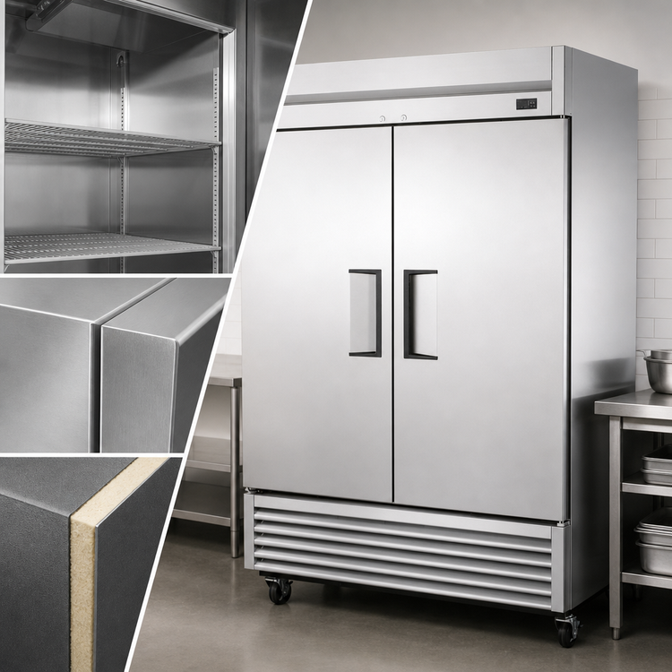 Product image #4 for True 54-Inch 2-Section Reach-In Refrigerator with Stainless Steel Solid Swing Doors, Bottom-Mount Self-Contained R290 Refrigeration