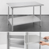 Thumbnail image #4 for Advance Tabco 144-Inch x 24-Inch 16-Gauge 304 Stainless Steel Work Table with Adjustable Undershelf