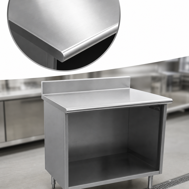 Product image #4 for Eagle Spec-Master Open Front Stainless Steel Worktable with Backsplash, 96 x 24 Inches