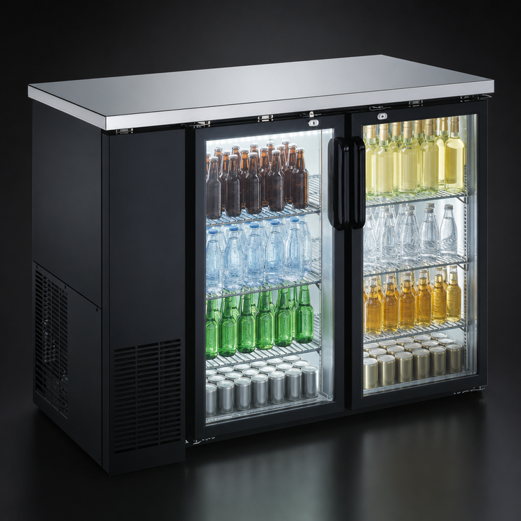Product image #4 for Hurakan 48-Inch Narrow Back Bar Refrigerator with 2 Glass Doors