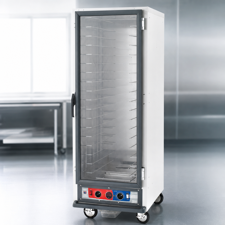 Product image #4 for Metro C5 1 Series Full Height Mobile Non-Insulated Combination Heated Holding and Proofing Cabinet, Fixed Wire Slides, Clear Door, 120V