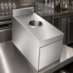 Thumbnail image #4 for John Boos UBWC-2412 Underbar Stainless Steel Waste Chute, 12 x 24 x 17 Inches, Removable Front Apron, Slim Jim Compatible