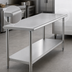 Thumbnail image #4 for Eagle Group Budget Series 84 Inch x 36 Inch 430 Stainless Steel Work Table with Adjustable Undershelf