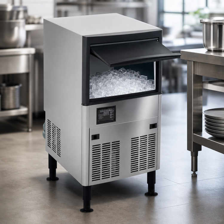 Product image #4 for Omcan Half Cube Ice Maker with Bin, Air-Cooled, 79.4 lb/Day, 33.1 lb Storage