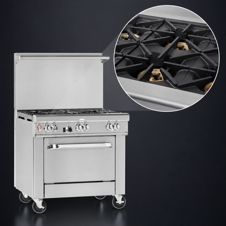 Product image #4 for Southbend Ultimate 36-Inch Commercial Gas Restaurant Range with 4 Pyromax Burners and Cabinet Base