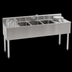 Thumbnail image #4 for Eagle Group 1800 Series 72-Inch Three-Compartment Underbar Sink Unit with Dual Drainboards, 304 Stainless Steel