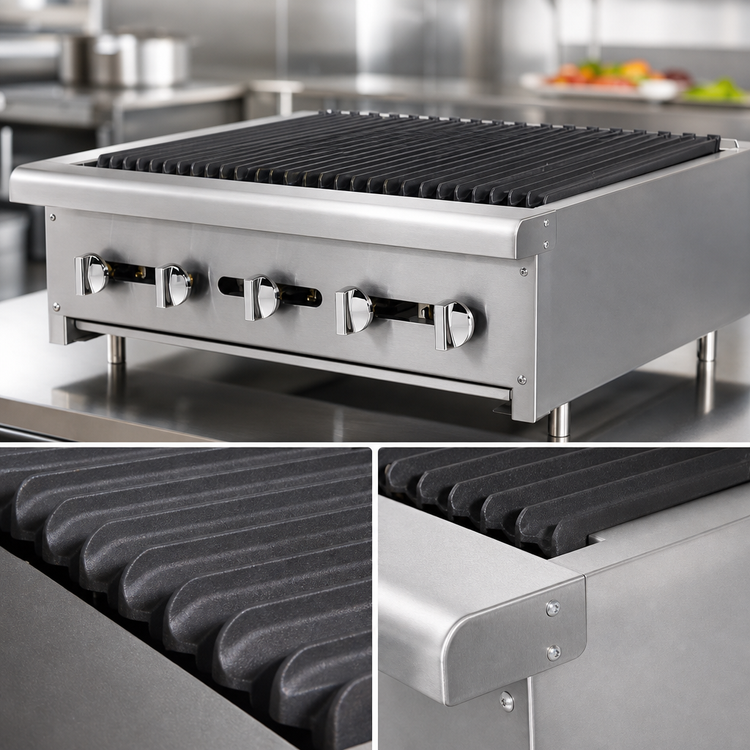 Product image #4 for Turbo Air Bake Tech Innovation TARB-30 30-Inch 5-Burner Countertop Gas Radiance Charbroiler