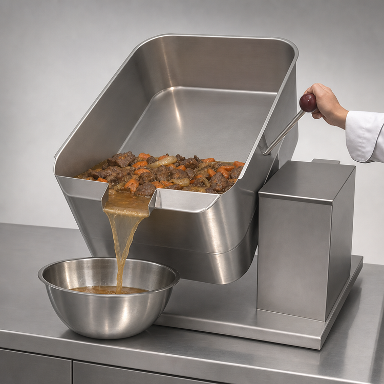 Product image #4 for Groen TD/FPC Electric Countertop Braising Pan with 10-Gallon Rectangular Stainless Steel Pan and Manual Tilt