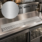 Thumbnail image #4 for John Boos UBDR-30 30-Inch Underbar Drink Rail with Removable Perforated Grate, 18/300 Stainless Steel