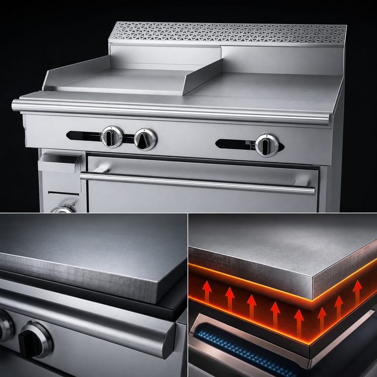 Product image #4 for Garland Cuisine 36-Inch Heavy Duty Gas Combination Range with 18-Inch Thermostatic Griddle, 18-Inch Hot Top, and Standard Oven