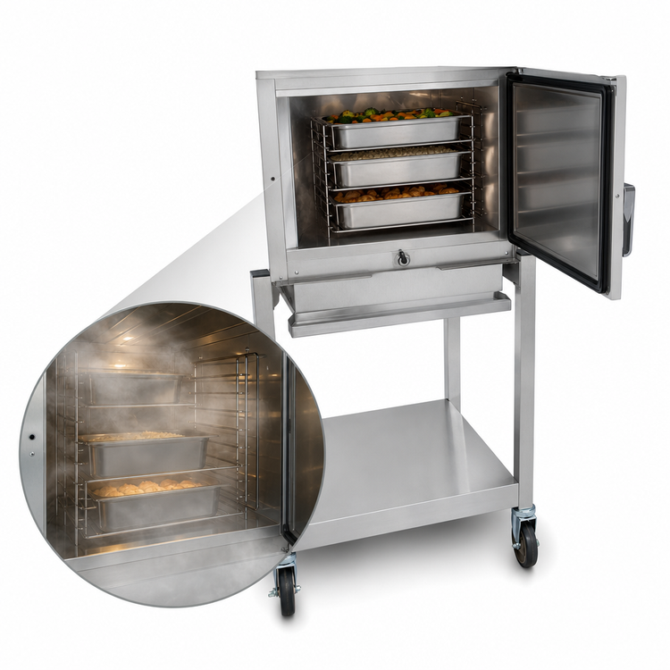 Product image #4 for AccuTemp Connected Evolution Boilerless Convection Steamer, 3-Pan, Natural Gas, Stand-Mounted