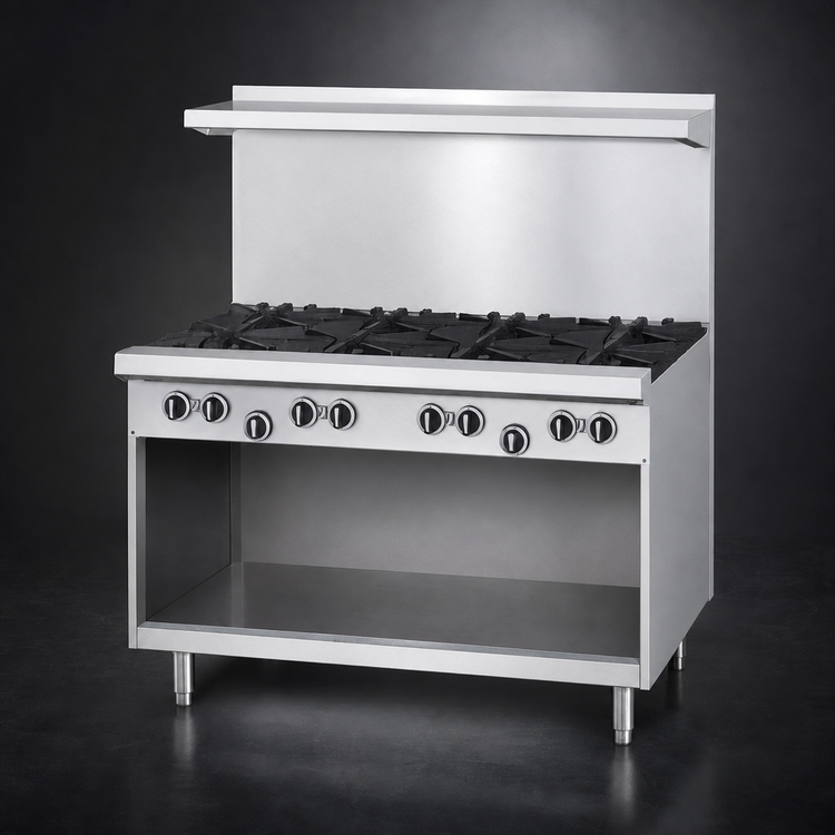 Product image #4 for U.S. Range U-Series 48-Inch Gas Restaurant Range with 8 Open Burners and Storage Base