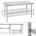Thumbnail image #4 for Advance Tabco 108-Inch x 24-Inch 14-Gauge 304 Stainless Steel Flat Top Work Table with Adjustable Galvanized Undershelf
