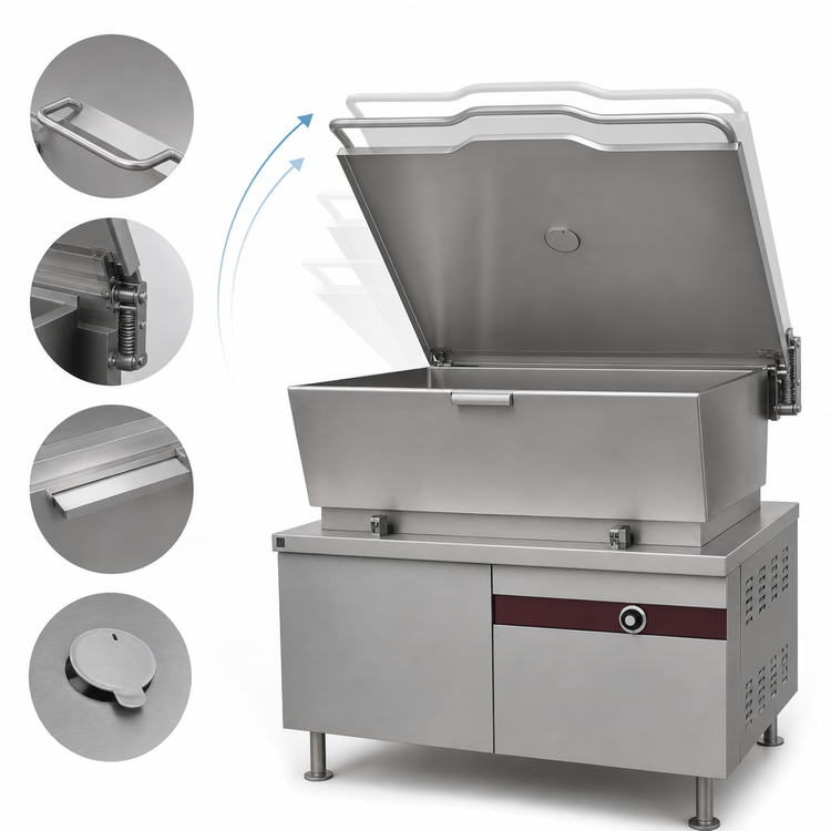 Product image #4 for Crown EMTS-60 60 Gallon Electric Tilting Skillet with Cabinet Base