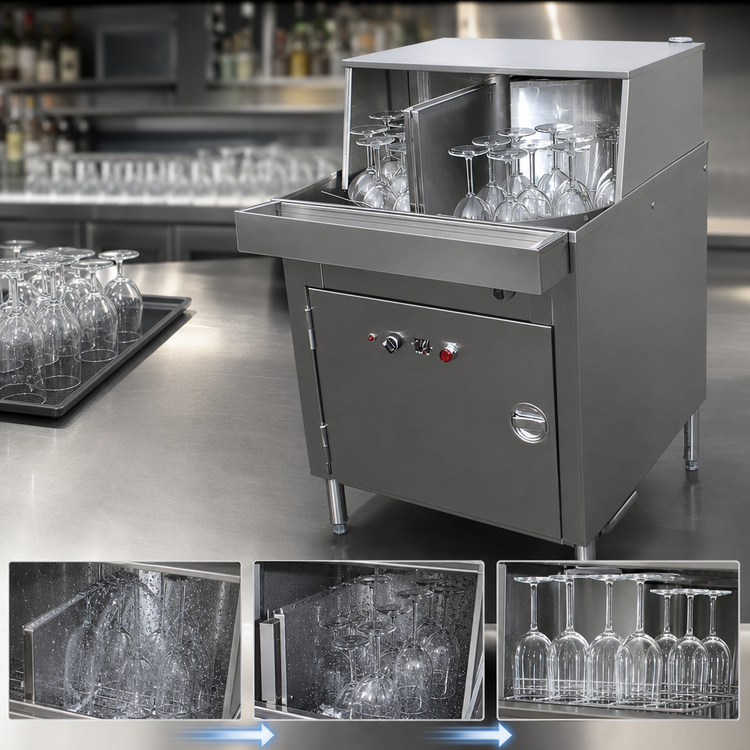 Product image #4 for American Dish Service ASQ II Underbar Carousel Glasswasher, Low Temperature, 34 Racks/Hour