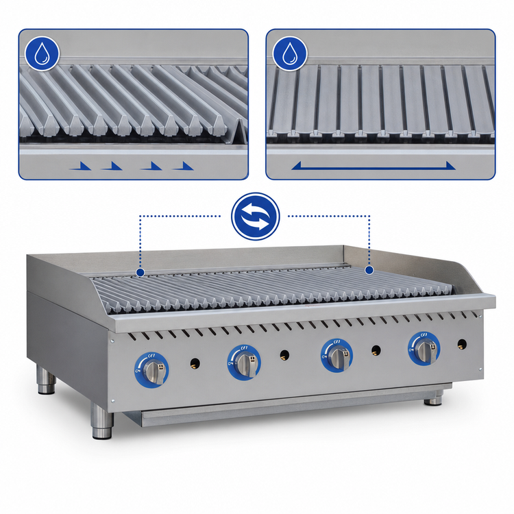 Product image #4 for Globe 48-Inch Countertop Gas Charbroiler with Char Rock Heating