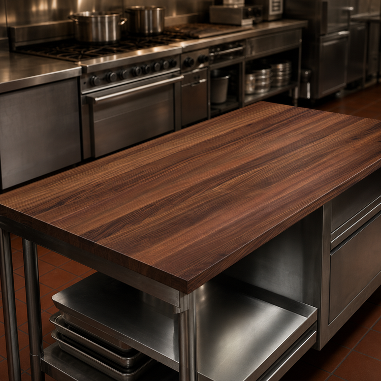 Product image #4 for John Boos Boos Block American Black Walnut Full-Length Edge Grain Kitchen Countertop, 96" x 30" x 1-1/2"