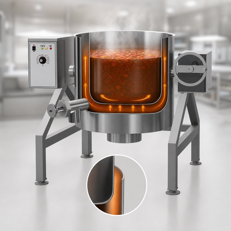 Product image #4 for AccuTemp Edge Series 80 Gallon Gas Tilting Steam Kettle, 2/3 Jacketed