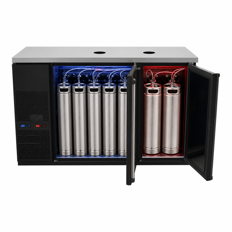 Product image #4 for Micro Matic Pro-Line E-Series Flat Top Two-Section Dual-Temperature Beer Dispenser, 8 1/6 Barrel Keg Capacity